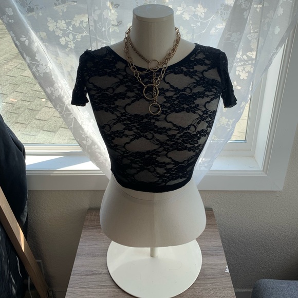 American Apparel Lace Crop Top - Picture 1 of 2